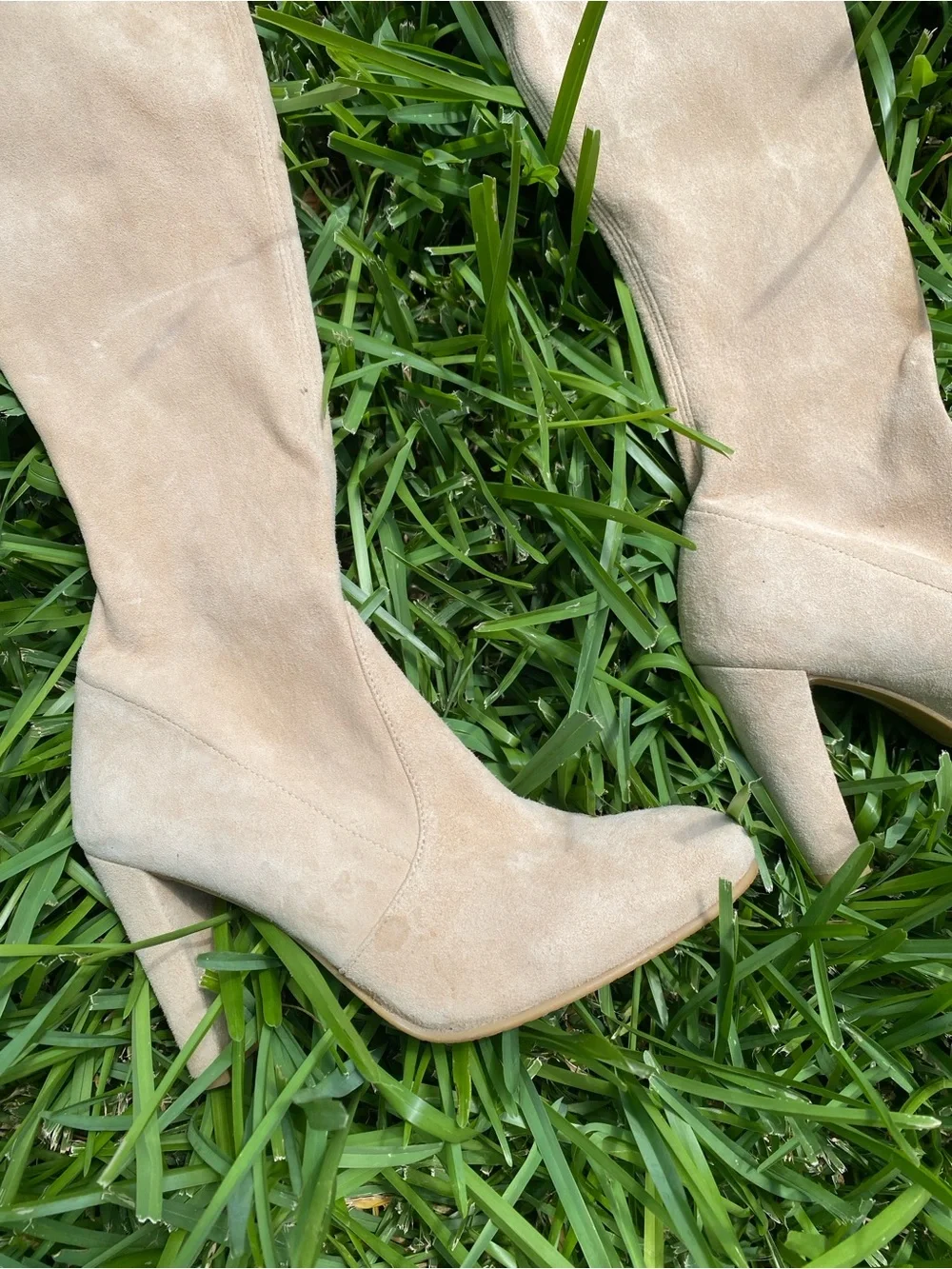 Stuart Weitzman Suede Bootie in Light Tan
